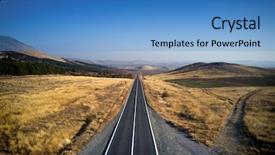  Presentation with columns ancient roman road city - Presentation design having macine - empty road in dobrogea romania background and a  colored foreground