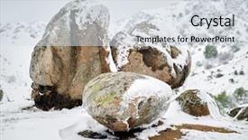  Presentation with late - Theme enhanced with macine - late snow in sprig background and a sky blue colored foreground