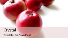  Presentation with apples and education - Theme featuring macintosh apples on white background background and a lemonade colored foreground