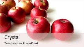  Presentation with background - PPT theme enhanced with macintosh apples on white background background and a lemonade colored foreground
