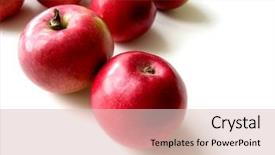  Presentation with fresh water splash green apple isolated white - Slide set featuring macintosh apples on white background background and a lemonade colored foreground