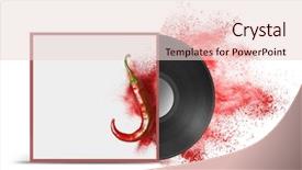  Presentation with vinyl record - PPT theme with mack up - realistic vinyl record with cover background and a lemonade colored foreground