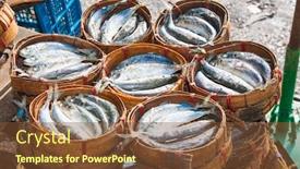  Presentation with find - Beautiful theme featuring mackerel fish in bamboo basket at market you can find it in every market when you are in thailand backdrop and a tawny brown colored foreground