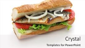  Presentation with food fish - Slide deck featuring mackerel fish sandwich balik ekmek background and a lemonade colored foreground