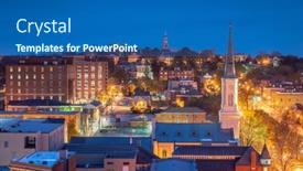  Presentation with usa - Presentation theme enhanced with macon-georgia-usa-downtown-skyline background and a ocean colored foreground