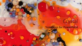  Presentation with abstract water color - Amazing slide deck having macro-abstract-bubble-marble-texture backdrop and a red colored foreground