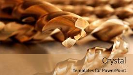  Presentation with titanium - Presentation theme featuring macro abstract of titanium drill background and a yellow colored foreground
