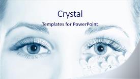  Presentation with eye - Amazing presentation having macro-beautiful-female-eye backdrop and a sky blue colored foreground