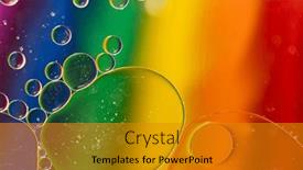  Presentation with water - PPT theme consisting of macro-close-up-of-water background and a gold colored foreground