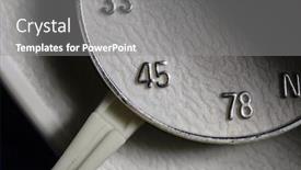  Presentation with record player - Presentation theme with macro-close-up-photograph background and a gray colored foreground