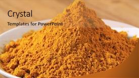  Presentation with curry powder - Slides consisting of macro-detail-of-curry-powder background and a yellow colored foreground
