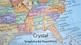  Presentation with green earth world globe map - Slide deck consisting of macro globe map detail 01 background and a light blue colored foreground