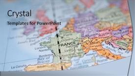  Presentation with green earth world globe map - Audience pleasing presentation theme consisting of macro globe map detail 06 backdrop and a light blue colored foreground