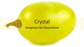  Presentation with art white gray grey - PPT layouts enhanced with macro green grape on white background and a yellow colored foreground