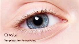  Presentation with child eye - Slide deck enhanced with macro human female child eye background and a lemonade colored foreground