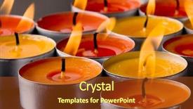  Presentation with candles - Colorful slide deck enhanced with macro image flaming candles backdrop and a tawny brown colored foreground