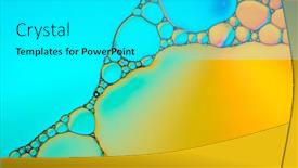  Presentation with air bubbles - Slides featuring macro-image-of-air-bubbles background and a cyan colored foreground