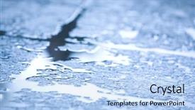  Presentation with autumn blue - Presentation theme consisting of macro image of blue wet surface of road after rain in autumn background and a light blue colored foreground