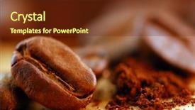  Presentation with ingredients brown sugar coffee beans - Cool new theme with macro image of coffee beans backdrop and a tawny brown colored foreground