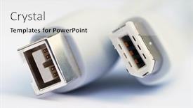 Presentation with connector - Beautiful slides featuring macro-image-of-firewire-cable backdrop and a white colored foreground