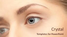  Presentation with human eye anatomy - Theme having macro image of human eye background and a lemonade colored foreground