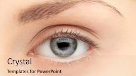  Presentation with human eye - Cool new PPT layouts with macro image of human eye backdrop and a lemonade colored foreground