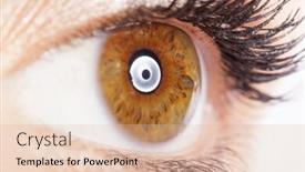  Presentation with human eye - Beautiful PPT layouts featuring macro image of human eye backdrop and a lemonade colored foreground