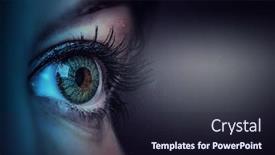  Presentation with human eye - Amazing presentation theme having macro-image-of-human-eye backdrop and a wine colored foreground