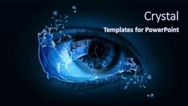  Presentation with human eye - PPT theme consisting of macro-image-of-human-eye background and a navy blue colored foreground