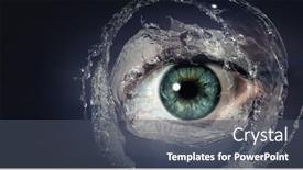  Presentation with human eye - Theme consisting of macro-image-of-human-eye background and a dark gray colored foreground