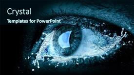  Presentation with human eye - Colorful theme enhanced with macro-image-of-human-eye backdrop and a navy blue colored foreground