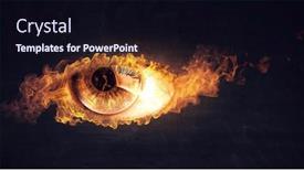  Presentation with human eye - Audience pleasing PPT layouts consisting of macro-image-of-human-eye backdrop and a wine colored foreground