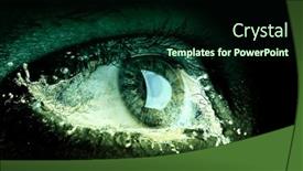  Presentation with human eye - Slides featuring macro-image-of-human-eye background and a forest green colored foreground