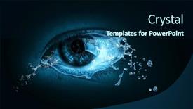  Presentation with human eye - Presentation featuring macro-image-of-human-eye background and a navy blue colored foreground