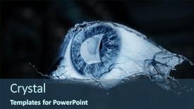  Presentation with human eye - Theme enhanced with macro-image-of-human-eye background and a ocean colored foreground
