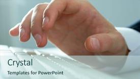  Presentation with human - Slides having macro image of human hand background and a  colored foreground