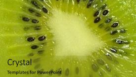  Presentation with kiwi fruit - Audience pleasing PPT theme consisting of macro image of kiwi fruit inside backdrop and a gold colored foreground