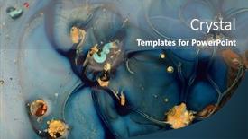  Presentation with abstract water color - Cool new theme with macro-mystical-abstract-blue-color backdrop and a ocean colored foreground