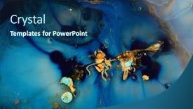  Presentation with abstract water color - Theme featuring macro-mystical-abstract-blue-color background and a navy blue colored foreground