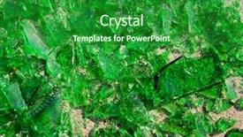  Presentation with broken glass - PPT theme enhanced with macro of a broken green background and a forest green colored foreground