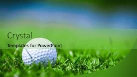  Presentation with course - Presentation theme featuring macro-of-a-golf-ball background and a seafoam green colored foreground