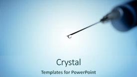  Presentation with needle - PPT theme consisting of macro of a syringe needle background and a cool aqua colored foreground