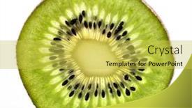 Presentation with kiwi fruit - Colorful presentation theme enhanced with macro-of-a-thin-sliced backdrop and a yellow colored foreground