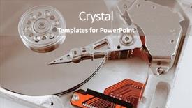  Presentation with disaster recovery - Beautiful presentation theme featuring macro of an opened computer backdrop and a gray colored foreground