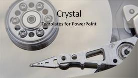  Presentation with computer configuration - Colorful slide deck enhanced with macro of an opened computer backdrop and a  colored foreground