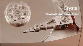  Presentation with computer - Beautiful presentation theme featuring macro of an opened computer backdrop and a  colored foreground