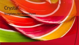  Presentation with lollipop - Amazing PPT layouts having macro of colorful lollipop candy backdrop backdrop and a red colored foreground