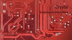  Presentation with mother board - Cool new PPT layouts with macro of computer board technology backdrop and a red colored foreground