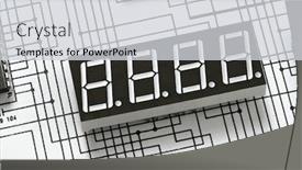  Presentation with computer components - PPT theme featuring display chip electronic components circuit background and a light gray colored foreground