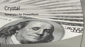  Presentation with abstract business - Beautiful presentation theme featuring macro of dollar banknotes abstract backdrop and a light gray colored foreground